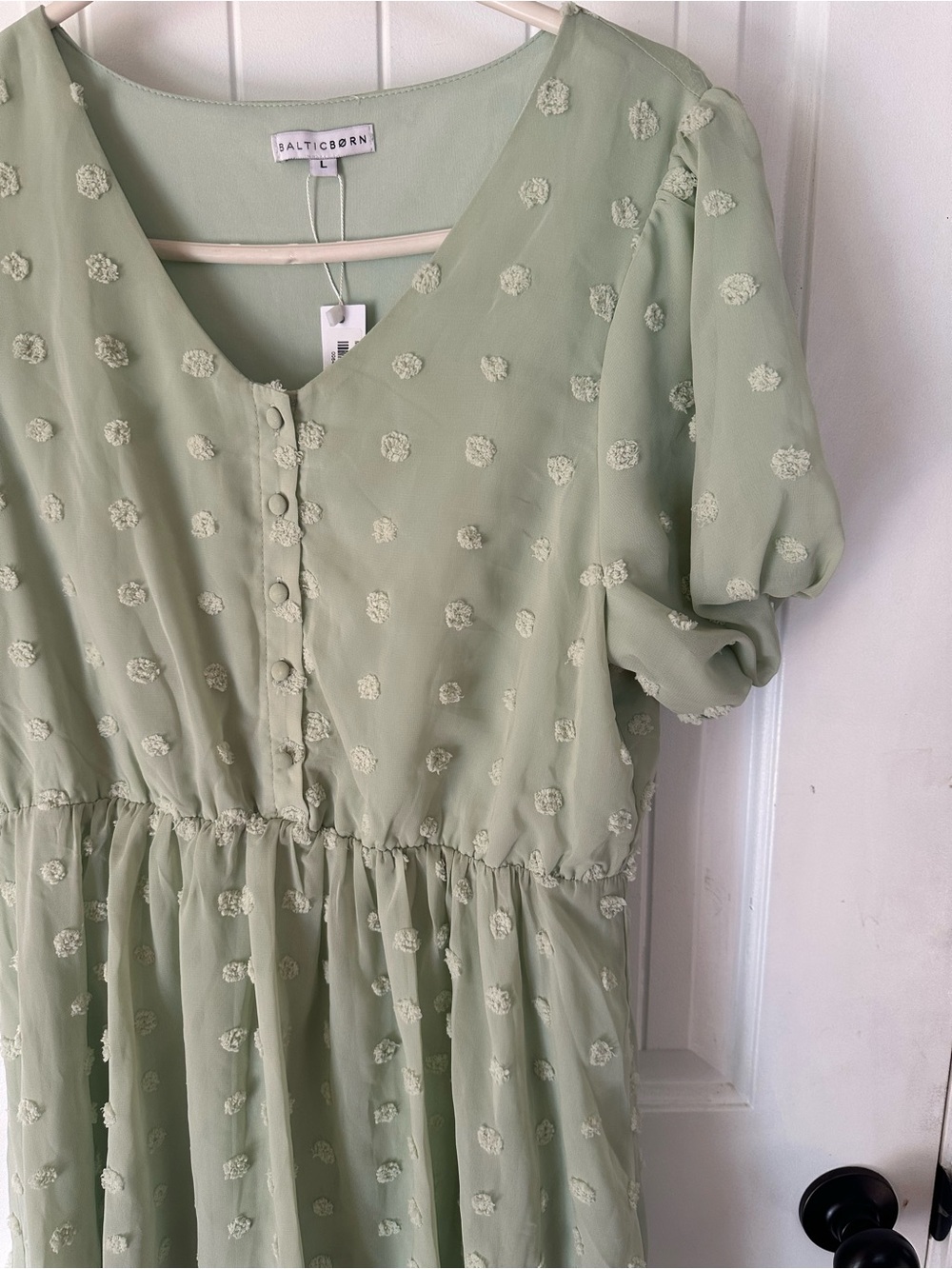 Baltic Born Mika Sage Swiss Dot dress - Picture 2 of 5